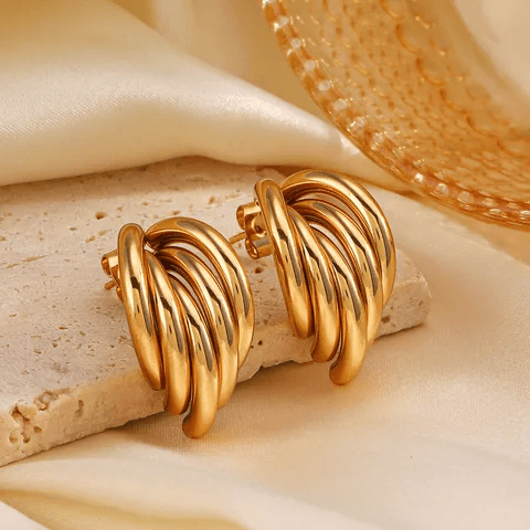 Σκουλαρίκια Multisemihoop - Lilah jewellery boutique
