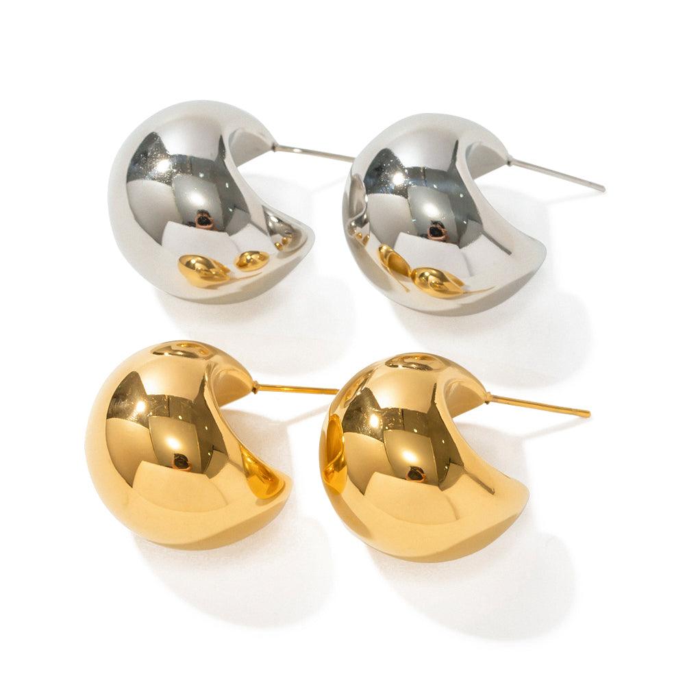 Ατσάλινα σκουλαρίκια Loop - Lilah jewellery boutique
