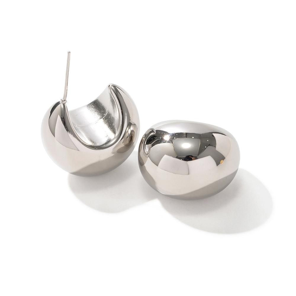Ατσάλινα σκουλαρίκια Loop - Lilah jewellery boutique