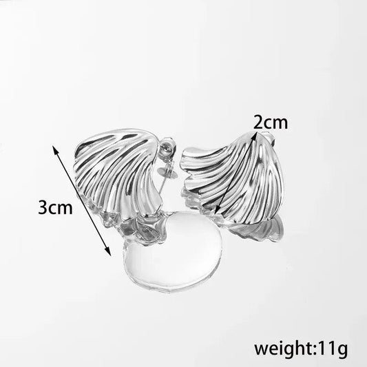 Ατσάλινα σκουλαρίκια Wing - Lilah jewellery boutique