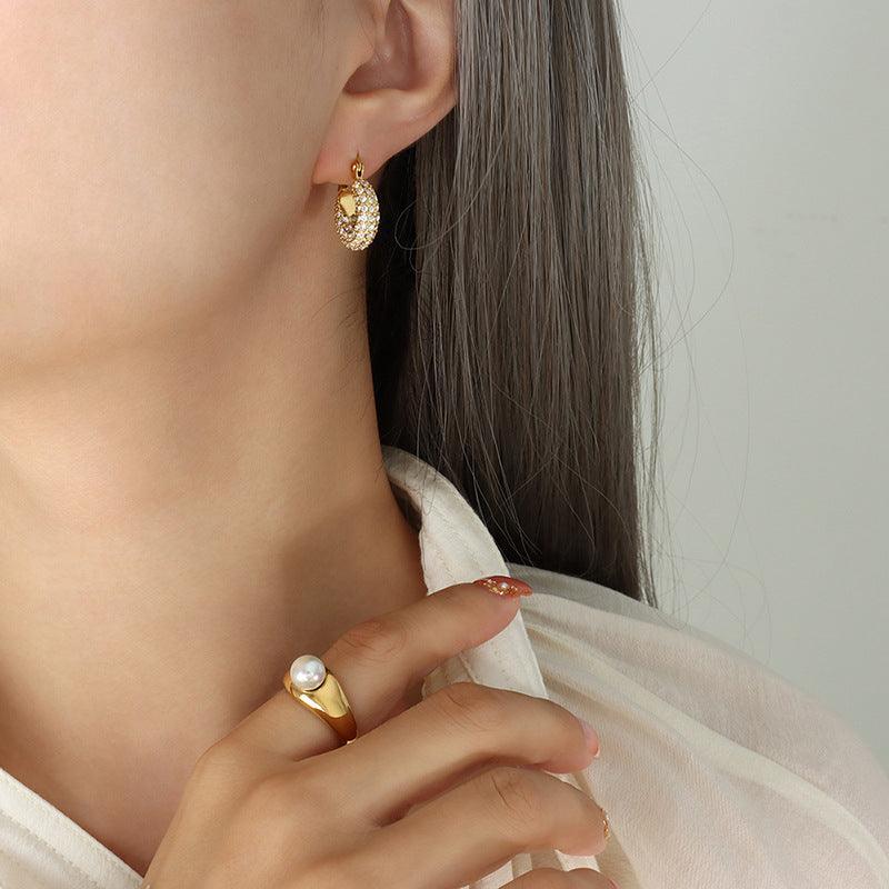 Ατσάλινα σκουλαρίκια Calla - Lilah jewellery boutique