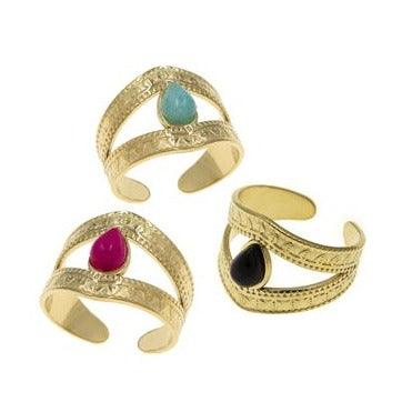 Jasmin Ατσάλινο δαχτυλίδι με πέτρα - Lilah jewellery boutique