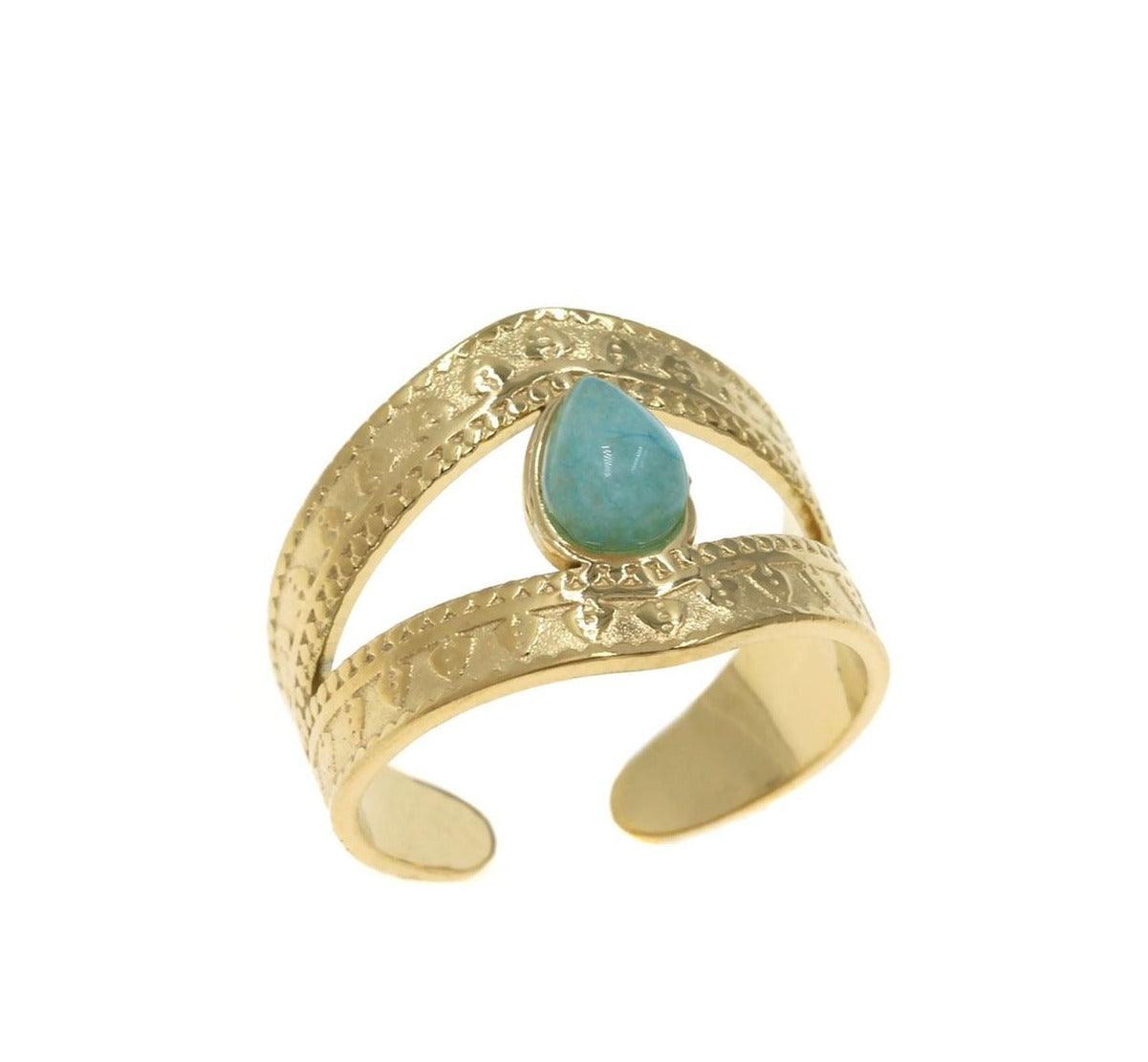Jasmin Ατσάλινο δαχτυλίδι με πέτρα - Lilah jewellery boutique