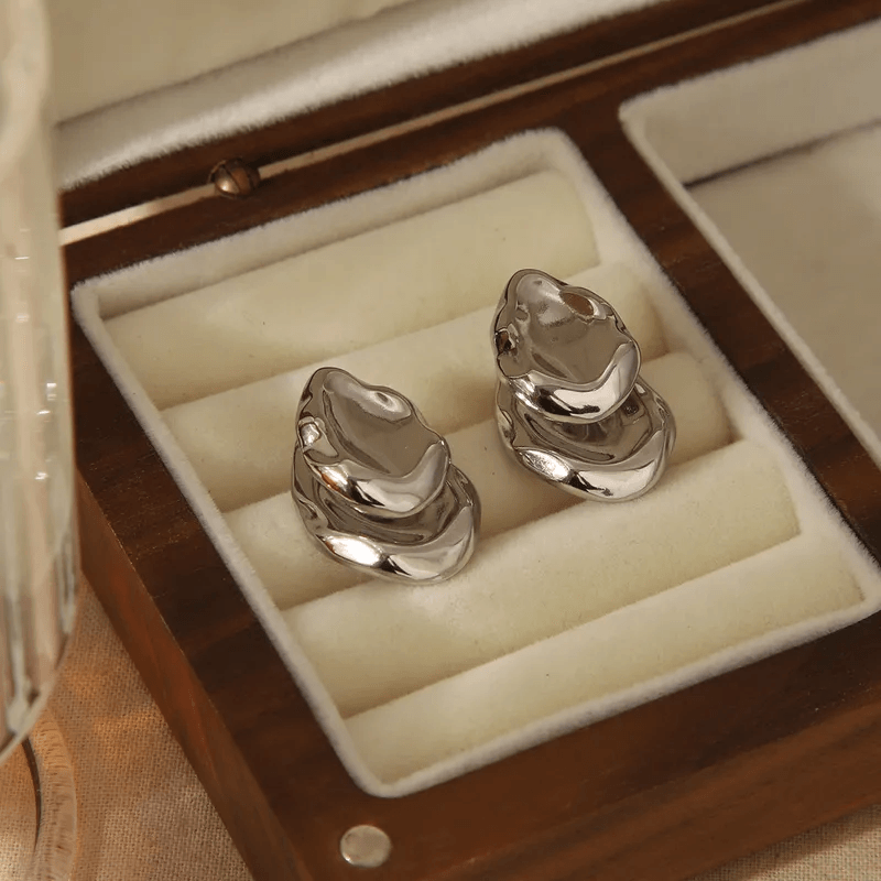 Ατσάλινα σκουλαρίκια Disquared - Lilah jewellery boutique