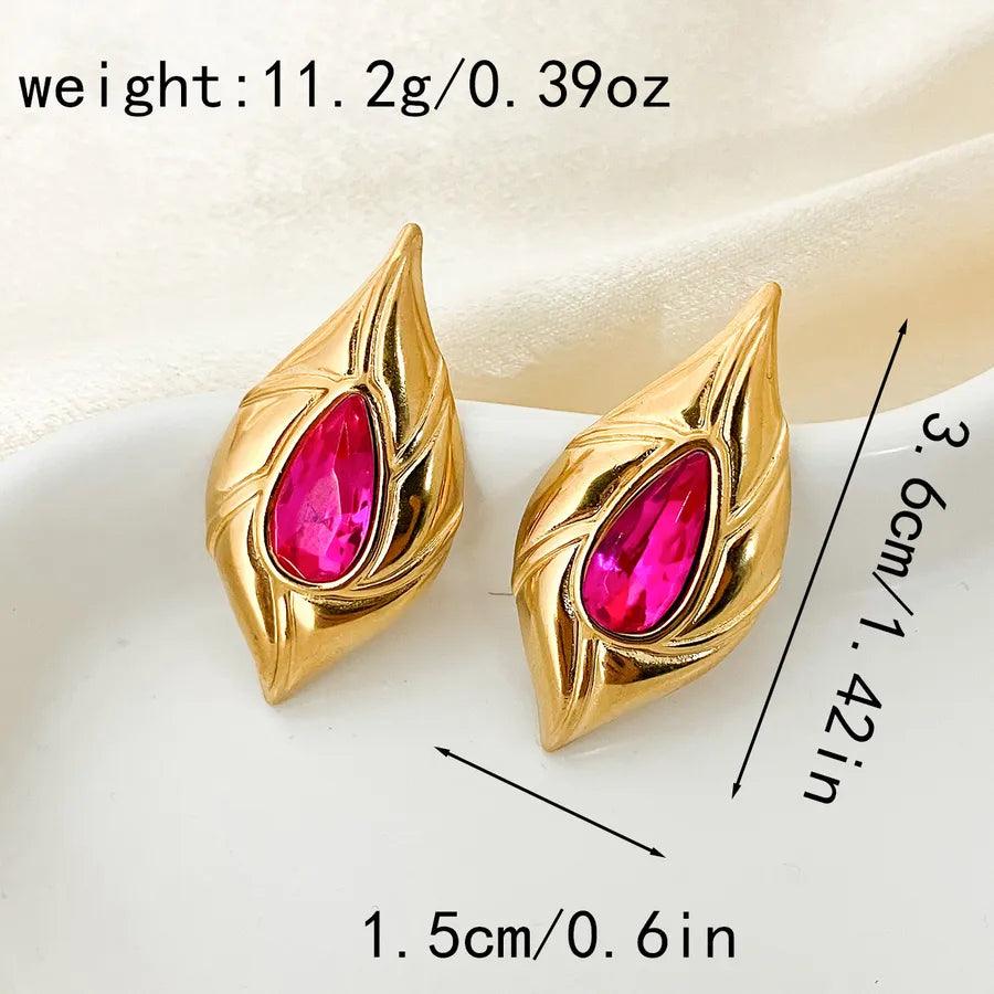1 Pair Elegant Romantic Flower Plating 304 Stainless Steel 14K Gold Plated Ear Studs - Lilah jewellery boutique