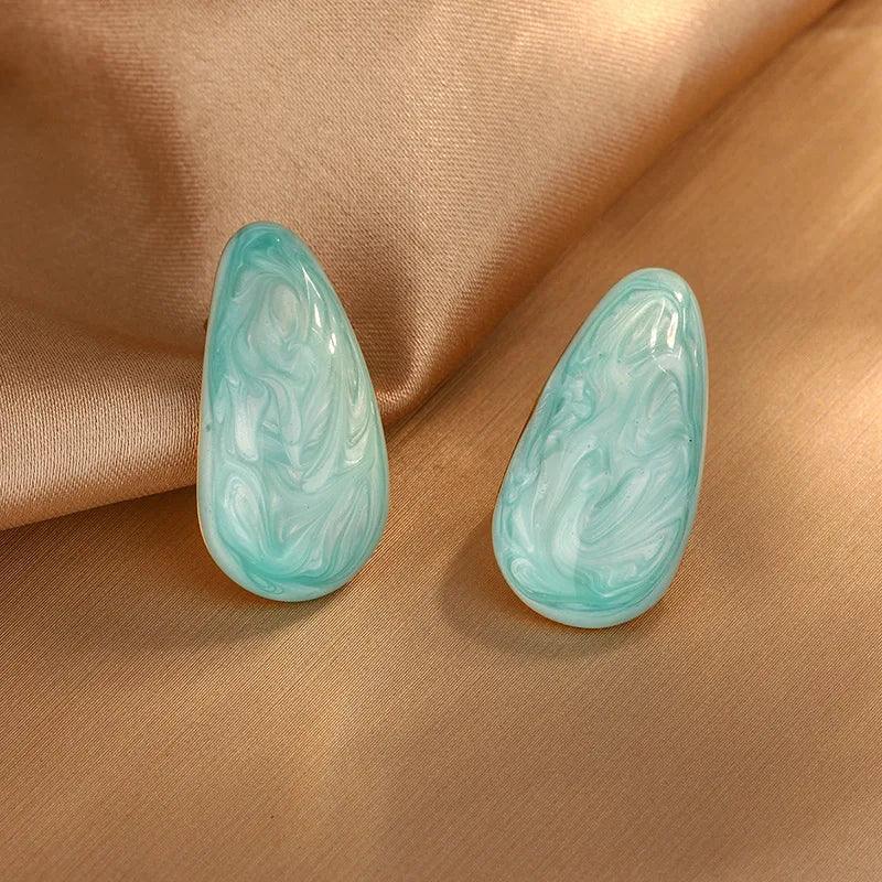 1 Pair Elegant Vintage Style Water Droplets 304 Stainless Steel Imitation Gold Ear Studs - Lilah jewellery boutique