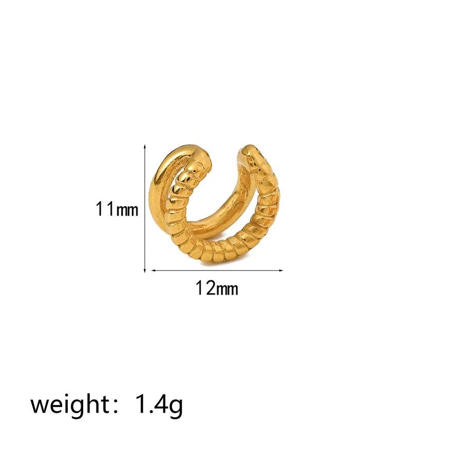 1 Piece Simple Style Classic Style C Shape Solid Color Polishing Plating 304 Stainless Steel 18K Gold Plated Ear Cuffs - Lilah jewellery boutique