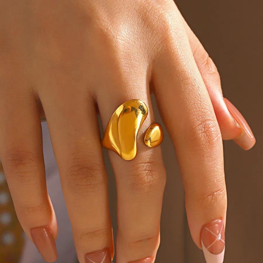 Jewelry IG Style Simple Style 304 Stainless Steel 18K Gold Plated Polishing Open Rings - Lilah jewellery boutique