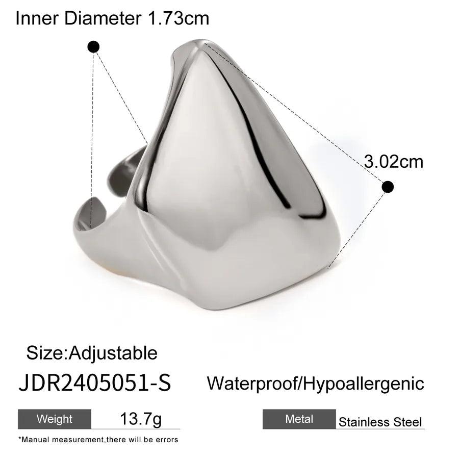 Jewelry IG Style Trapezoid Solid Color 316 Stainless Steel Open Rings - Lilah jewellery boutique