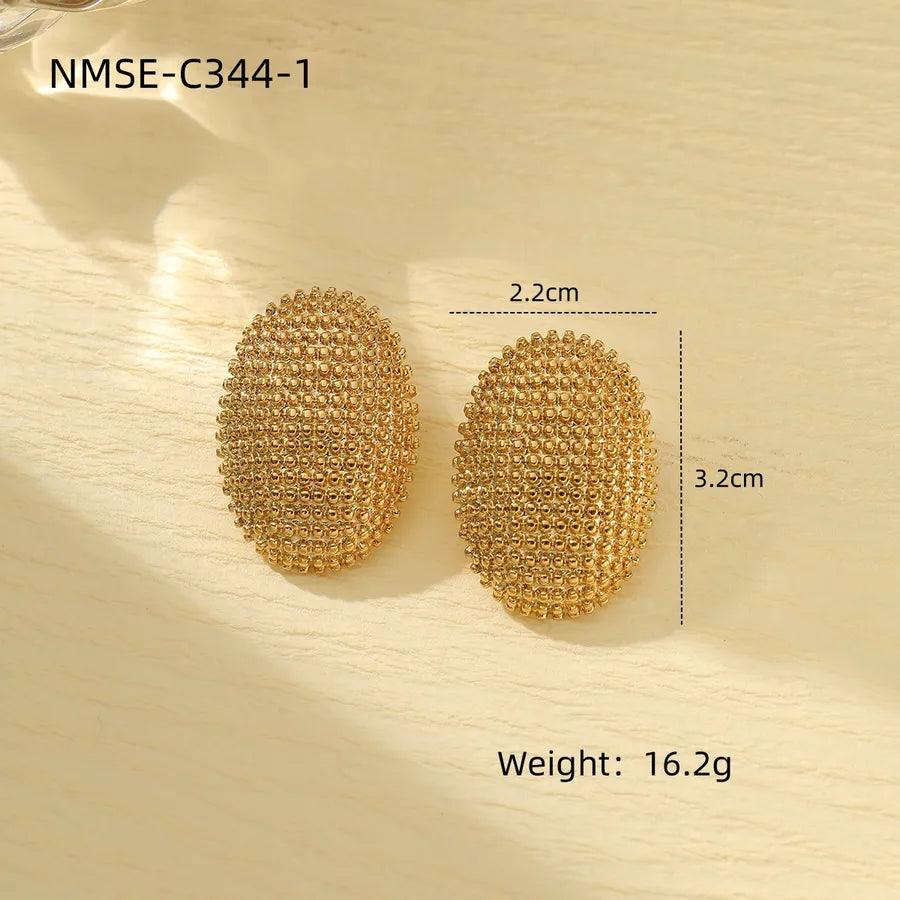 1 Pair Simple Style Oval 304 Stainless Steel Ear Studs - Lilah jewellery boutique