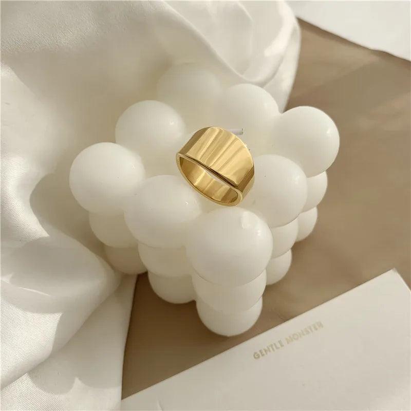 simple style commute solid color stainless steel plating gold plated rings - Lilah jewellery boutique