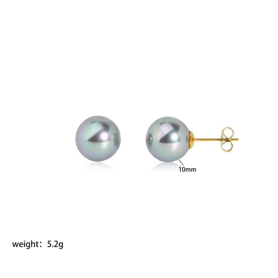 1 Pair Simple Style Ball Plating 304 Stainless Steel 18K Gold Plated Ear Studs - Lilah jewellery boutique