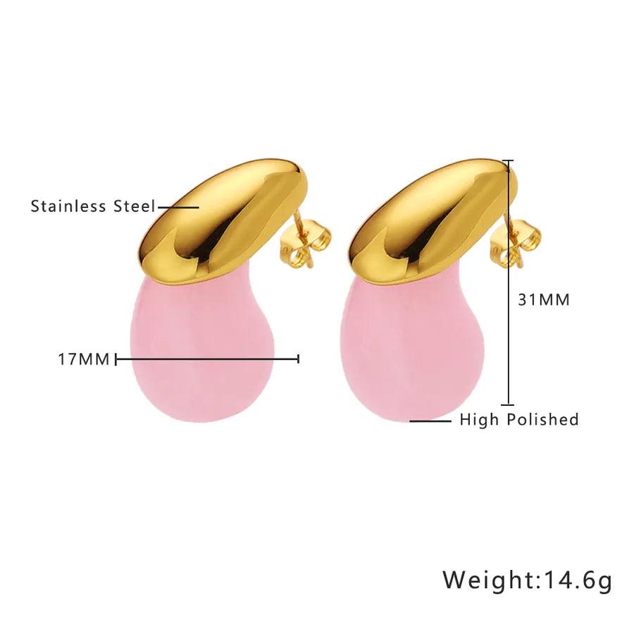 1 Pair IG Style Vacation Geometric 304 Stainless Steel Titanium Steel 18K Gold Plated Ear Studs - Lilah jewellery boutique