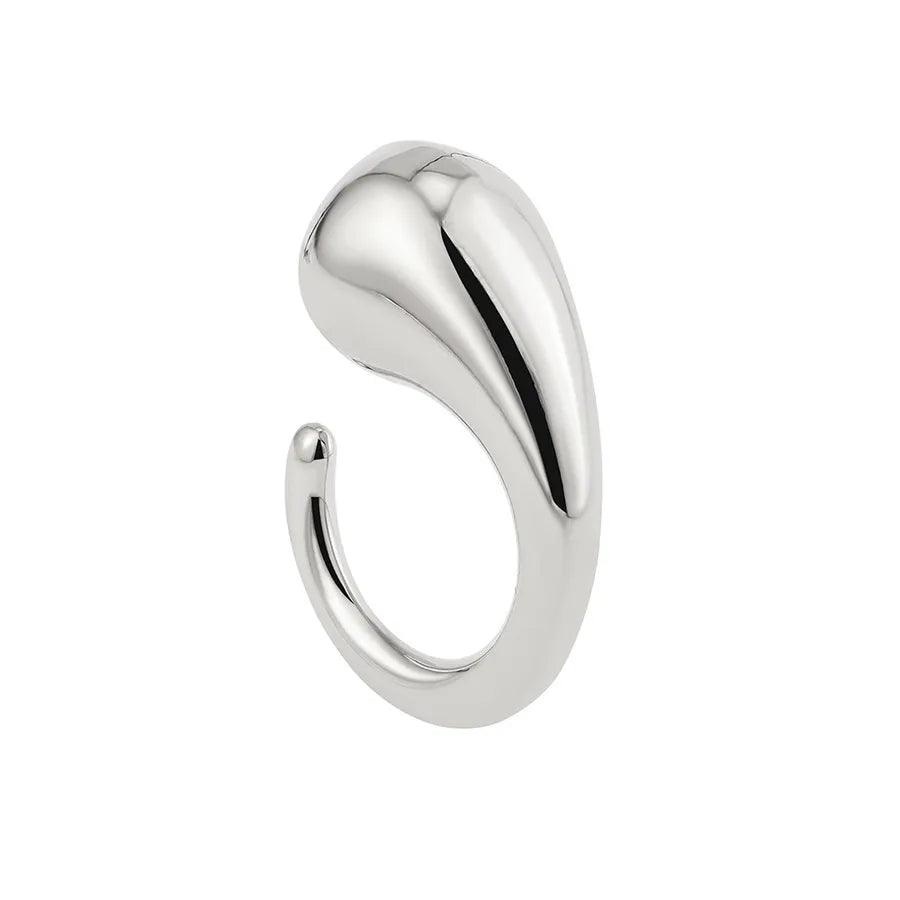 Wholesale Jewelry Simple Style Geometric Water Droplets Solid Color Titanium Steel Open Rings - Lilah jewellery boutique