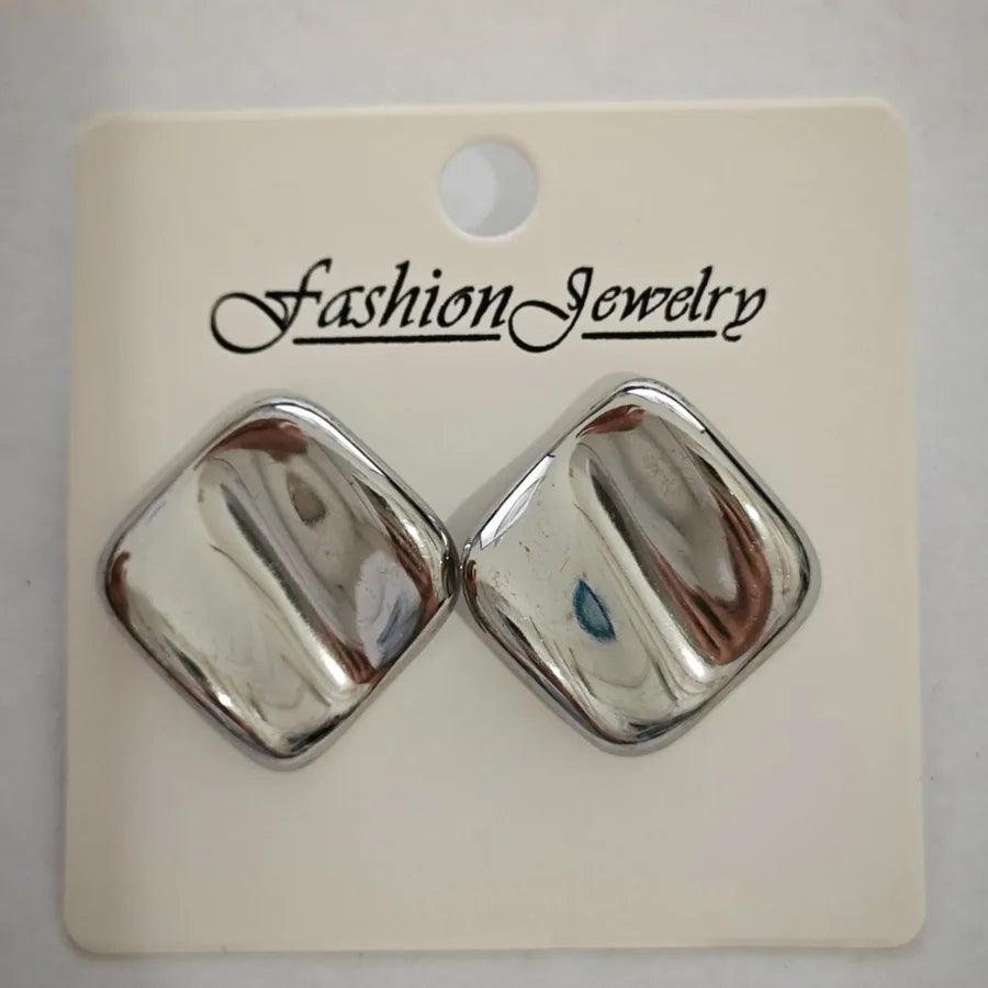 1 Pair Retro Solid Color Irregular Plating 304 Stainless Steel Ear Studs - Lilah jewellery boutique