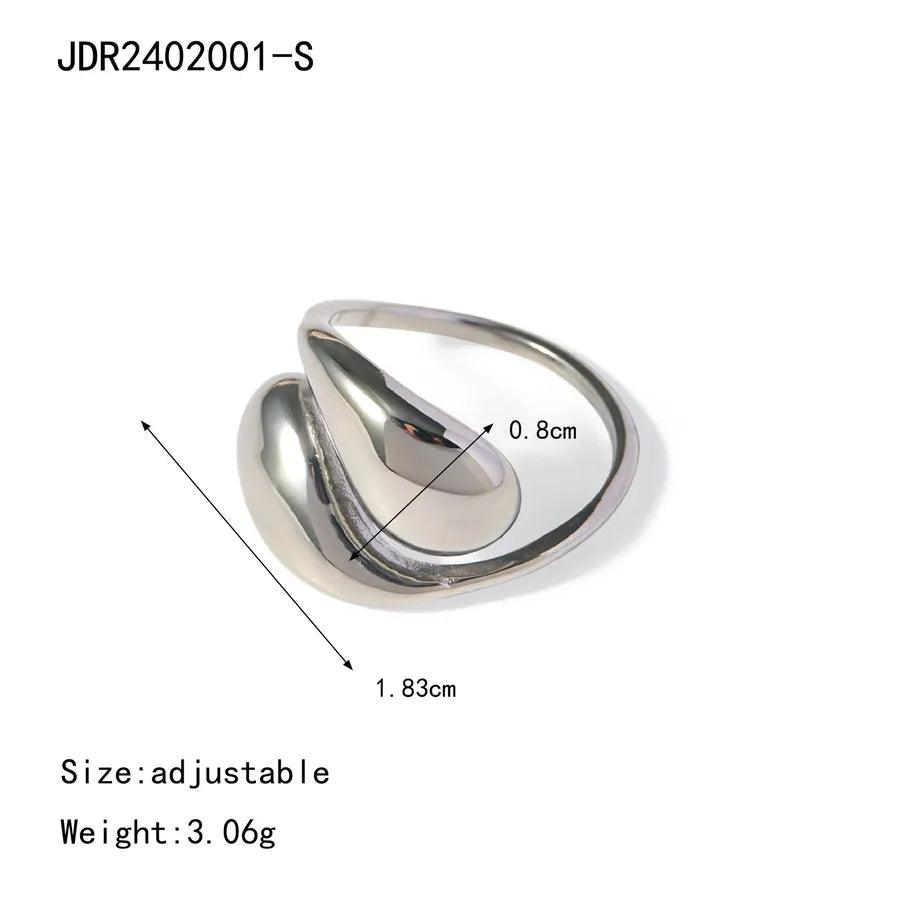 Jewelry Exaggerated Artistic Geometric 304 Stainless Steel Layered Open Rings - Lilah jewellery boutique