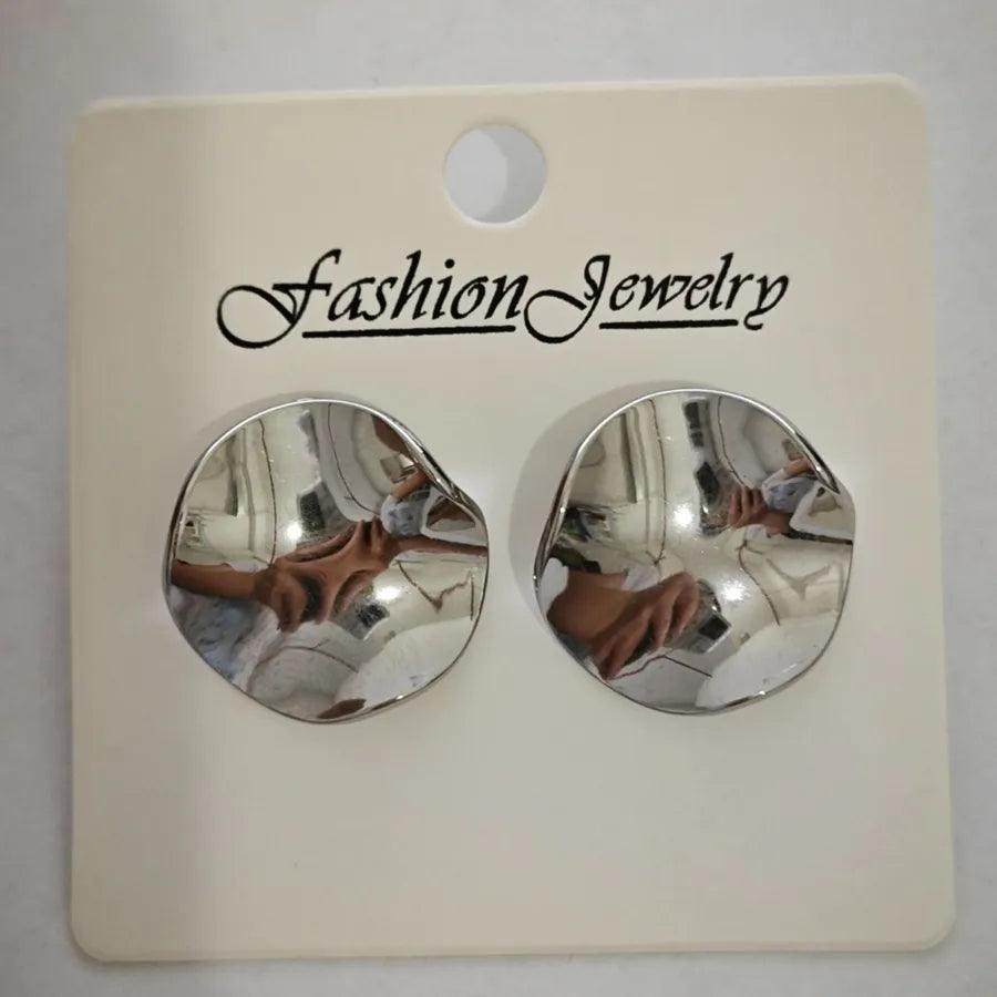 1 Pair Retro Solid Color Irregular Plating 304 Stainless Steel Ear Studs - Lilah jewellery boutique