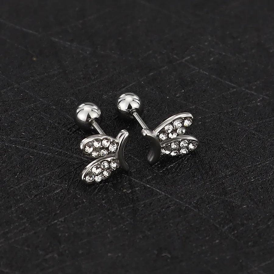 1 Piece Simple Style Commute Geometric Plating Titanium Steel Ear Studs - Lilah jewellery boutique