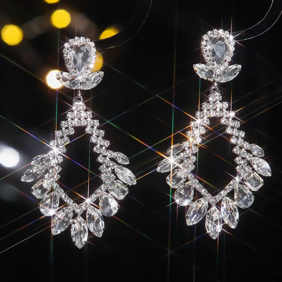 1 Pair Hip-Hop Lady Ethnic Style Tassel Inlay 316 Stainless Steel Artificial Rhinestones Drop Earrings - Lilah jewellery boutique