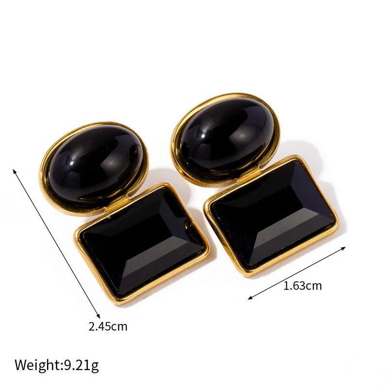 Σκουλαρίκια κρεμαστά Titanium Steel 18K Gold Plated Drop Earrings - Lilah jewellery boutique