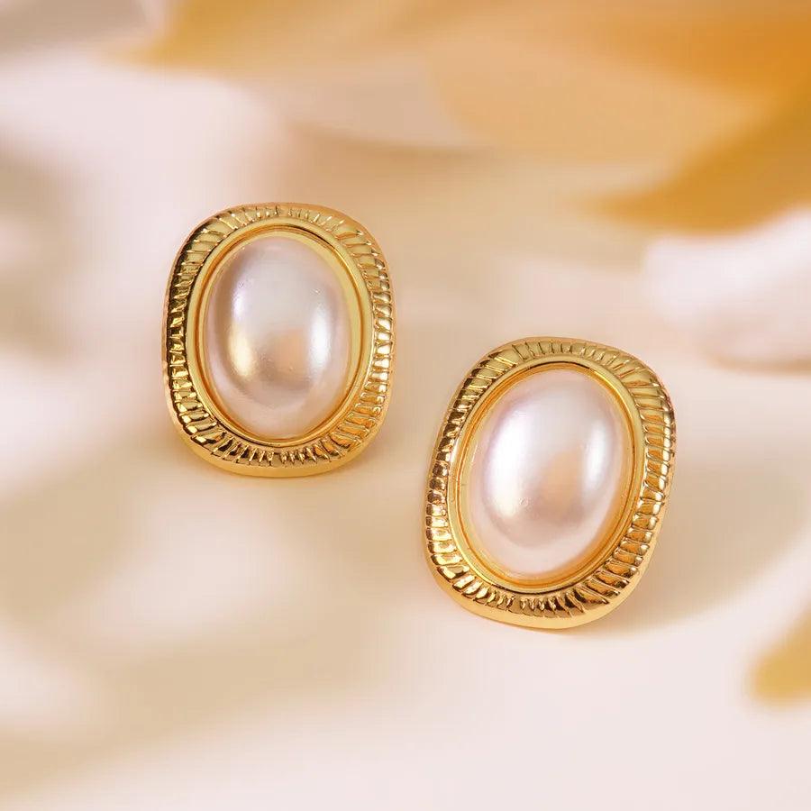 1 Pair Elegant Vintage Style Streetwear Geometric 304 Stainless Steel Imitation Gold Stainless Steel Earrings - Lilah jewellery boutique