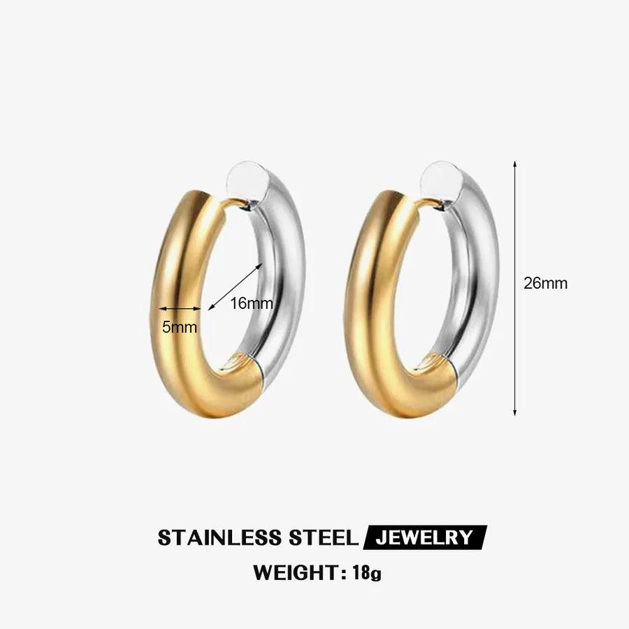 Σκουλαρίκια κρίκοι 304 Stainless Steel 18K Gold Plated Earrings - Lilah jewellery boutique