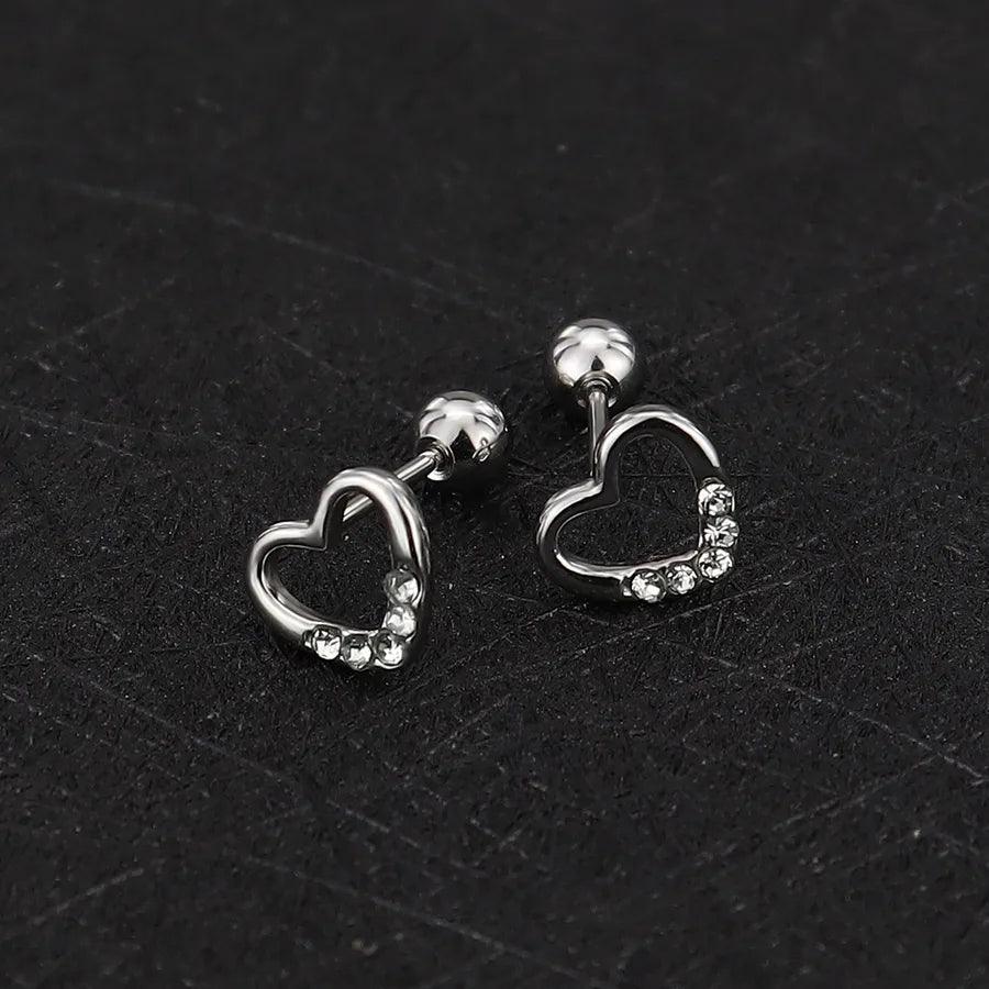 1 Piece Simple Style Commute Geometric Plating Titanium Steel Ear Studs - Lilah jewellery boutique