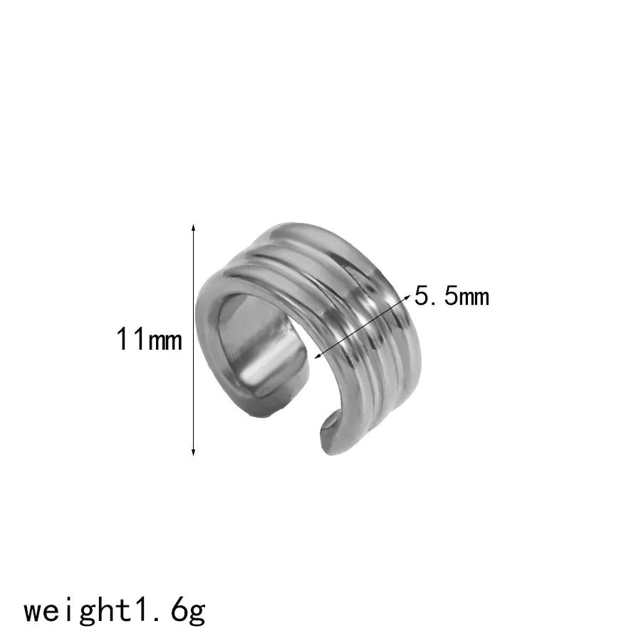 1 Piece Simple Style Classic Style C Shape Solid Color Polishing Plating 304 Stainless Steel 18K Gold Plated Ear Cuffs - Lilah jewellery boutique
