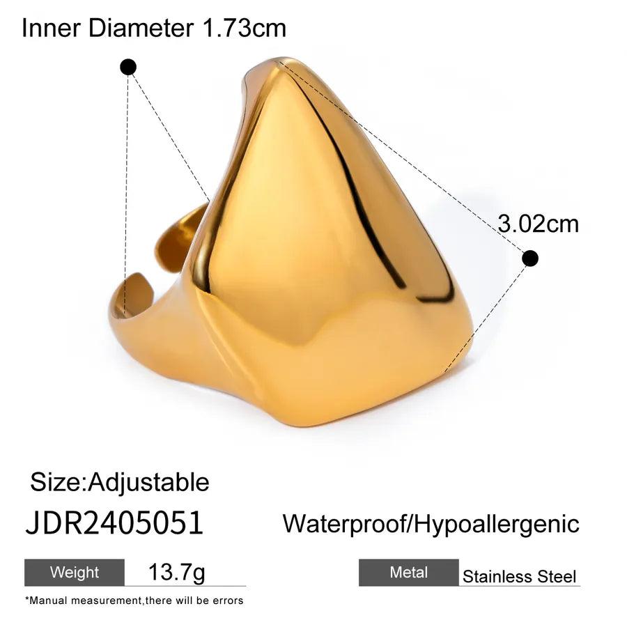 Jewelry IG Style Trapezoid Solid Color 316 Stainless Steel Open Rings - Lilah jewellery boutique