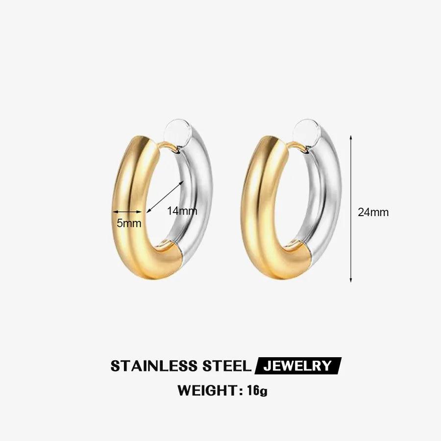 Σκουλαρίκια κρίκοι 304 Stainless Steel 18K Gold Plated Earrings - Lilah jewellery boutique