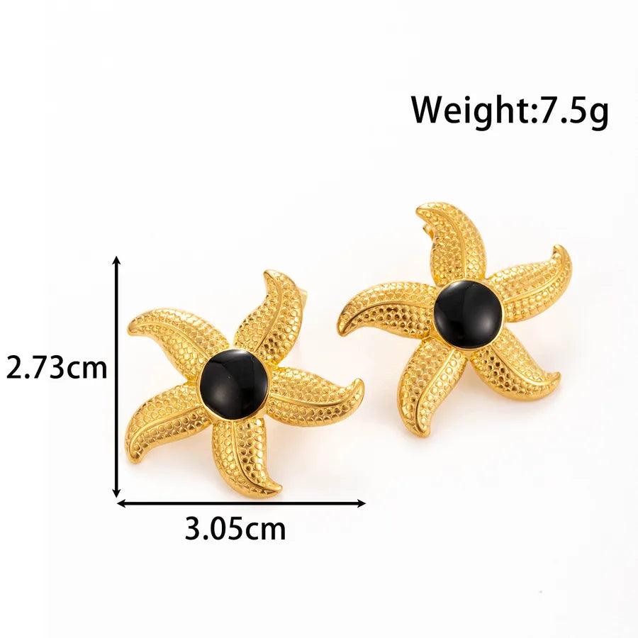 1 Pair Vintage Style French Style Sector Star 304 Stainless Steel Ear Studs - Lilah jewellery boutique