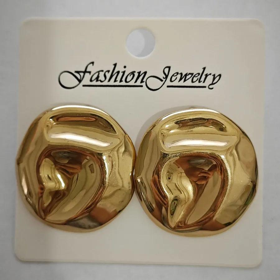 1 Pair Retro Solid Color Irregular Plating 304 Stainless Steel Ear Studs - Lilah jewellery boutique