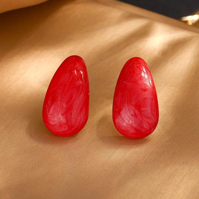 1 Pair Elegant Vintage Style Water Droplets 304 Stainless Steel Imitation Gold Ear Studs - Lilah jewellery boutique