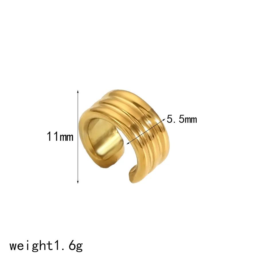1 Piece Simple Style Classic Style C Shape Solid Color Polishing Plating 304 Stainless Steel 18K Gold Plated Ear Cuffs - Lilah jewellery boutique