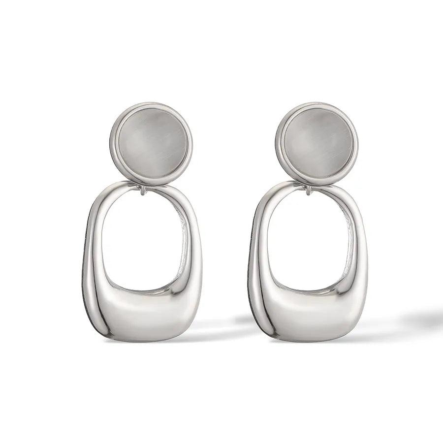 1 Pair Simple Style Commute Geometric Plating Inlay 304 Stainless Steel Opal Drop Earrings - Lilah jewellery boutique