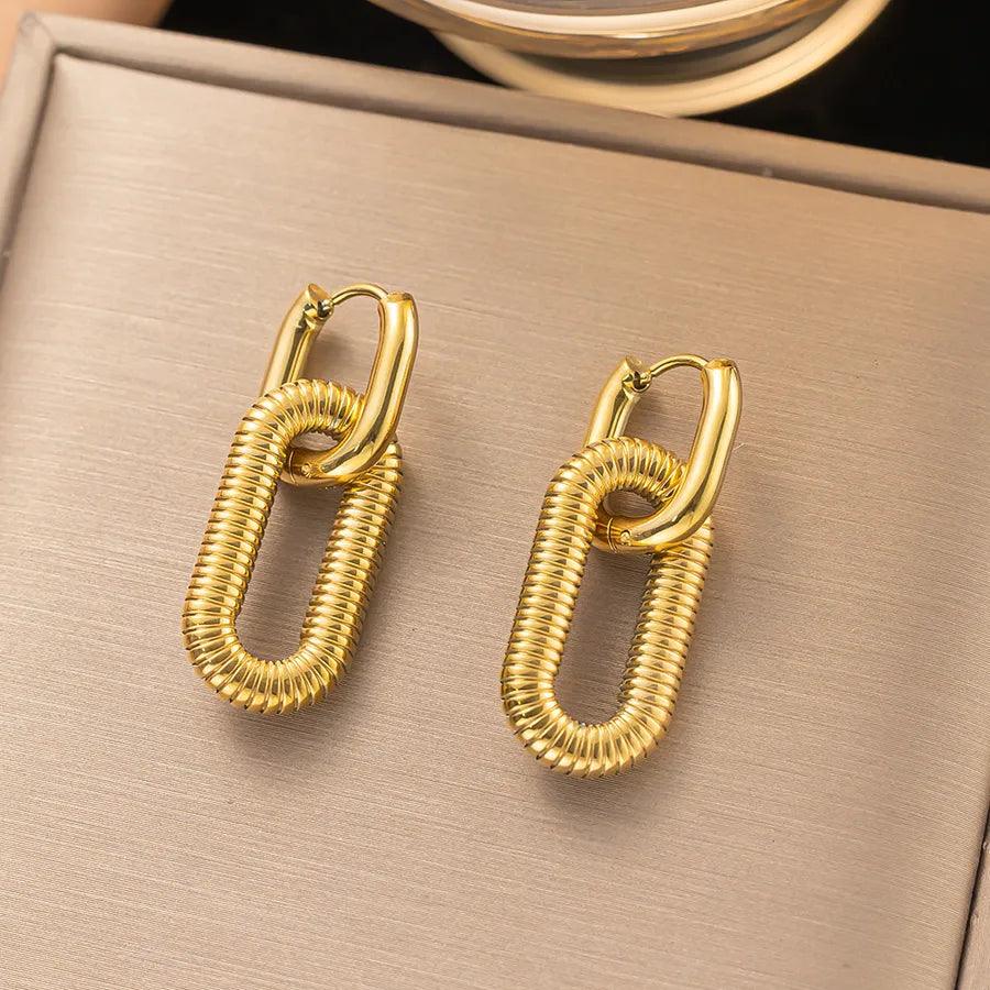 1 Pair Simple Style Geometric Round Solid Color Plating Titanium Steel Earrings Ear Studs - Lilah jewellery boutique