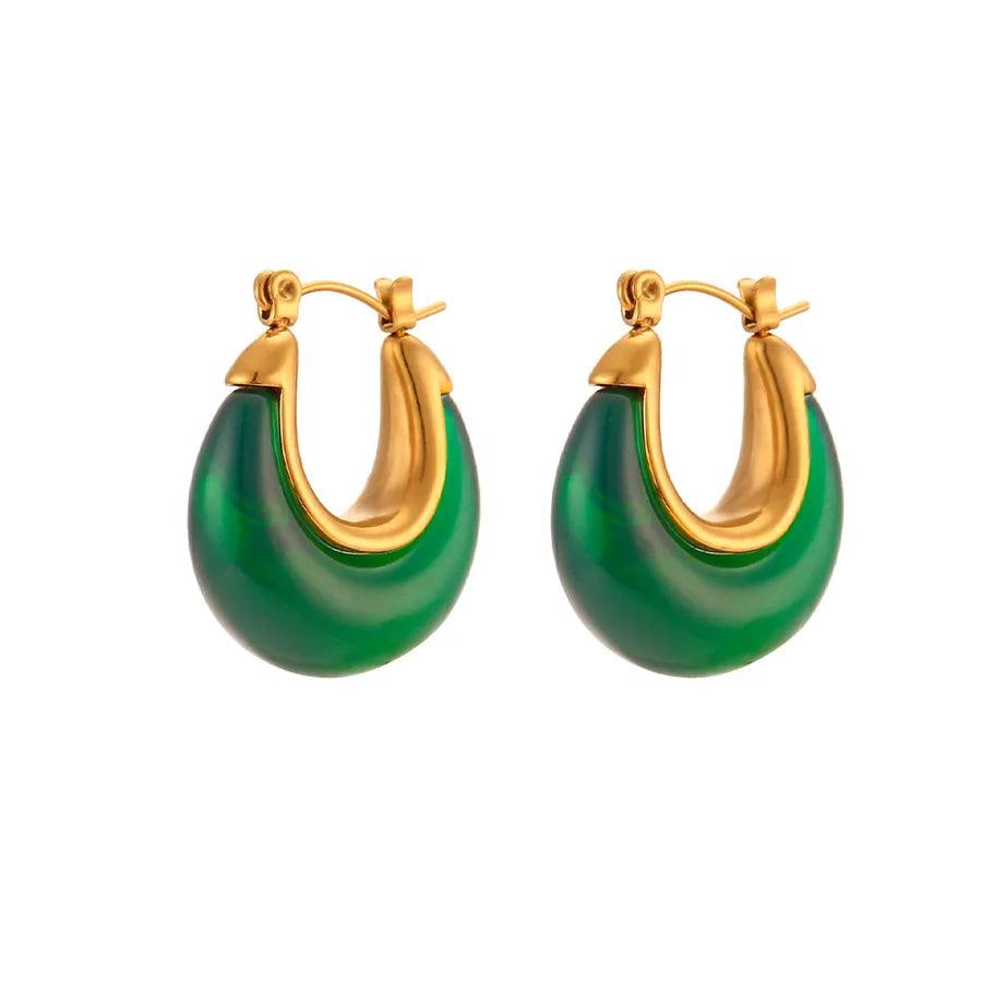 Σκουλαρίκια κρίκοι 304 Stainless Steel 18K Gold Plated - Lilah jewellery boutique