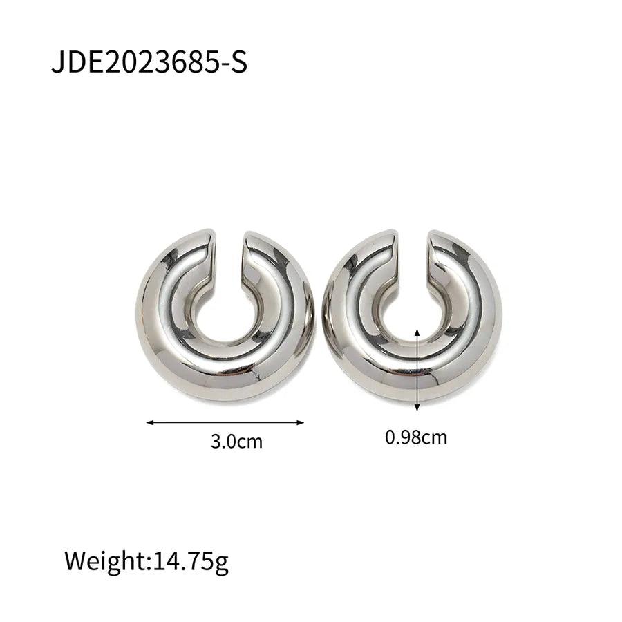 1 Pair Simple Style C Shape Plating 304 Stainless Steel Ear clips - Lilah jewellery boutique