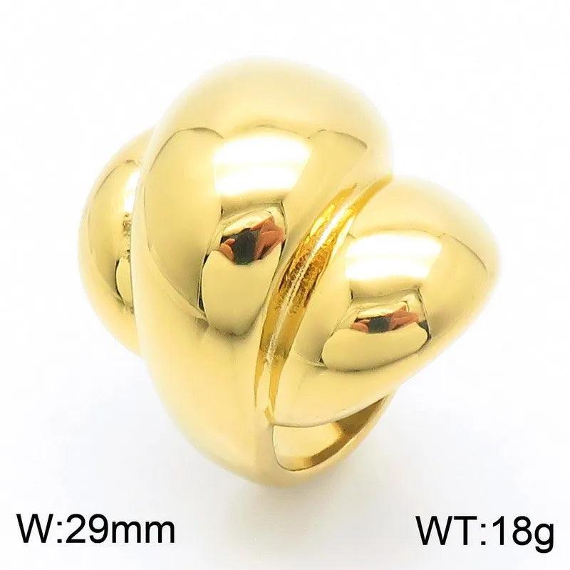 Stainless Steel 18K Gold Plated Fashion Geometric No Inlaid - Lilah jewellery boutique
