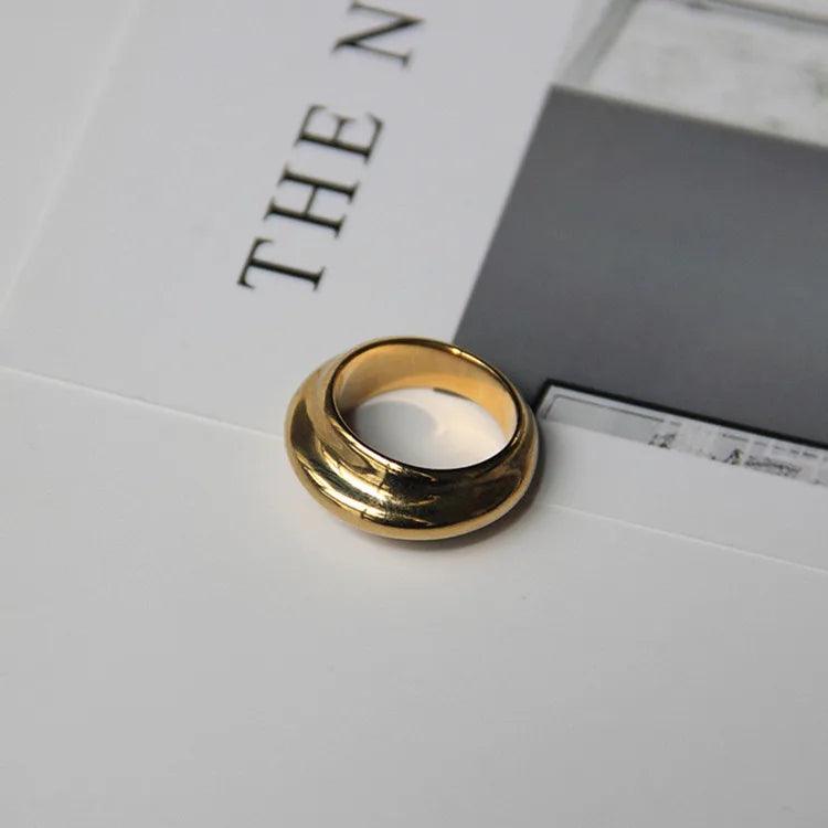 simple style commute solid color stainless steel plating gold plated rings - Lilah jewellery boutique