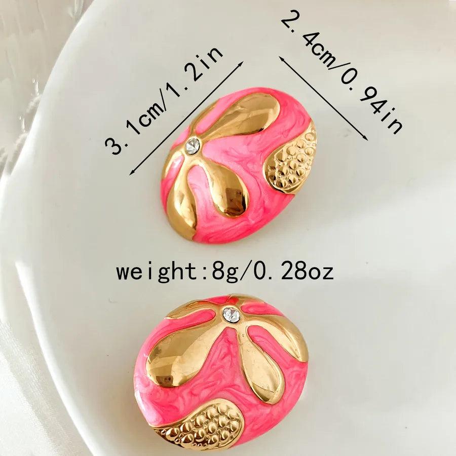 1 Pair Elegant Romantic Flower Plating 304 Stainless Steel 14K Gold Plated Ear Studs - Lilah jewellery boutique