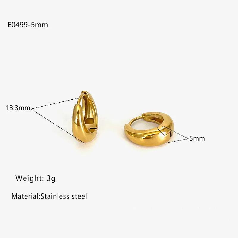 Κρικάκια σε διάφορα μεγεθη 316L Stainless Steel Rhinestones 18K Gold Plated Earrings - Lilah jewellery boutique