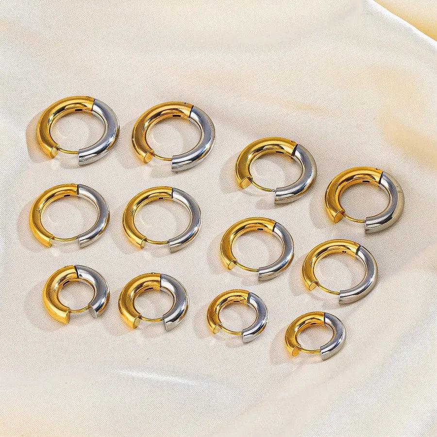 Σκουλαρίκια κρίκοι 304 Stainless Steel 18K Gold Plated Earrings - Lilah jewellery boutique
