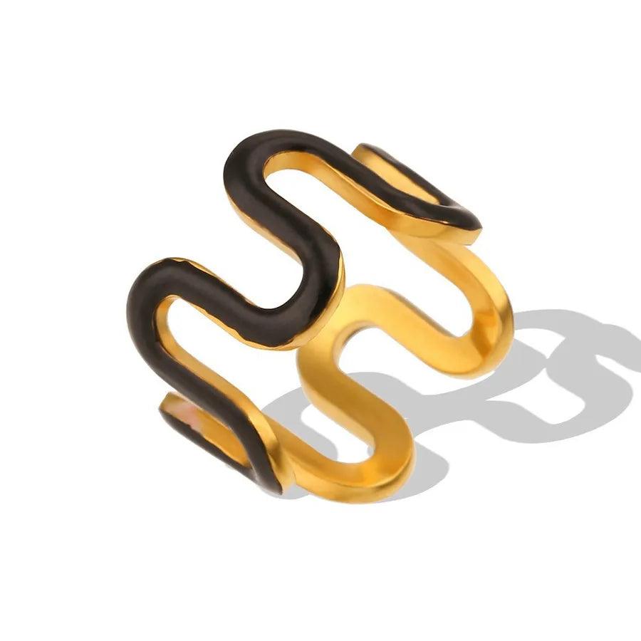 Jewelry Lady Geometric 304 Stainless Steel Zircon Plating Rings - Lilah jewellery boutique