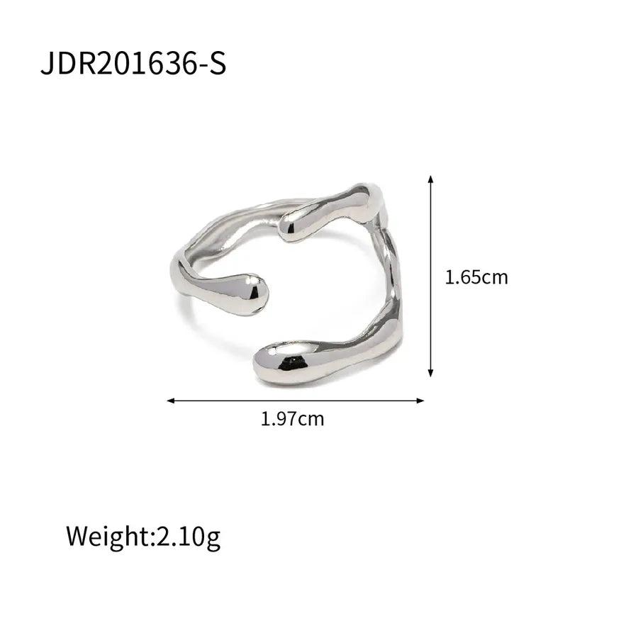 Jewelry Exaggerated Artistic Geometric 304 Stainless Steel Layered Open Rings - Lilah jewellery boutique