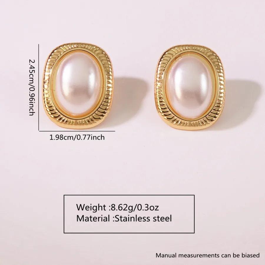 1 Pair Elegant Vintage Style Streetwear Geometric 304 Stainless Steel Imitation Gold Stainless Steel Earrings - Lilah jewellery boutique