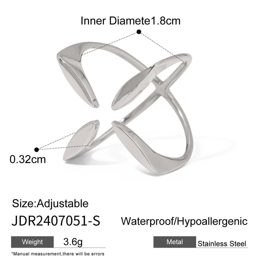Jewelry Exaggerated Artistic Geometric 304 Stainless Steel Layered Open Rings - Lilah jewellery boutique