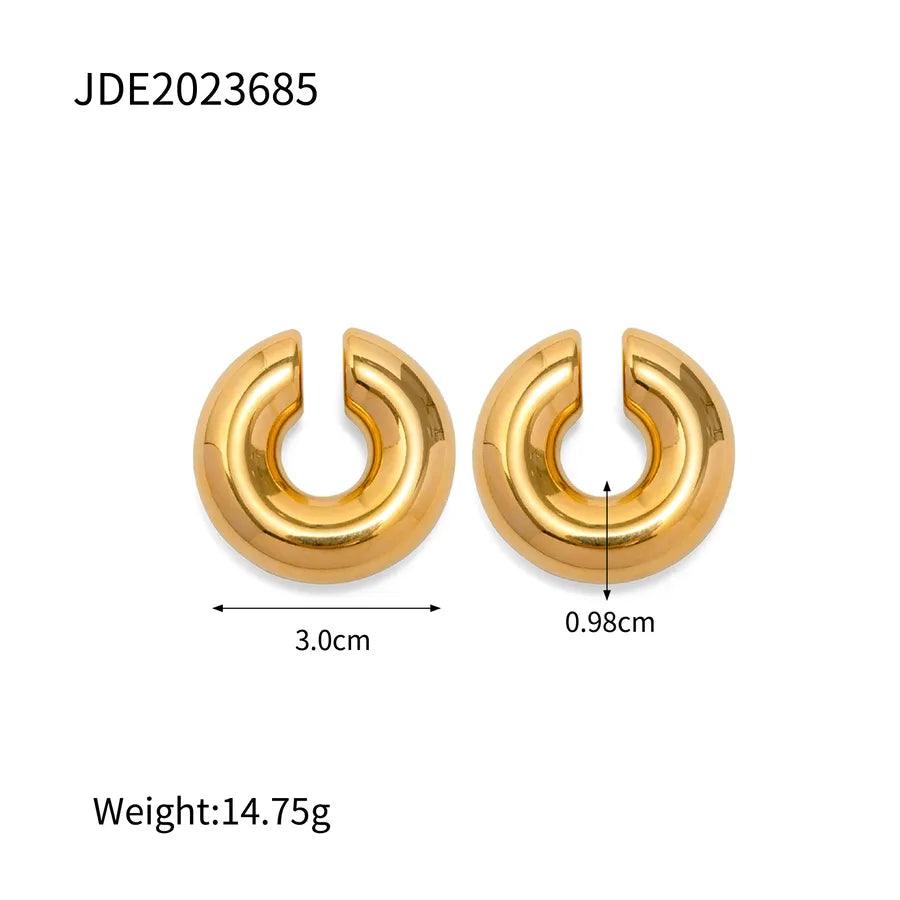 1 Pair Simple Style C Shape Plating 304 Stainless Steel Ear clips - Lilah jewellery boutique