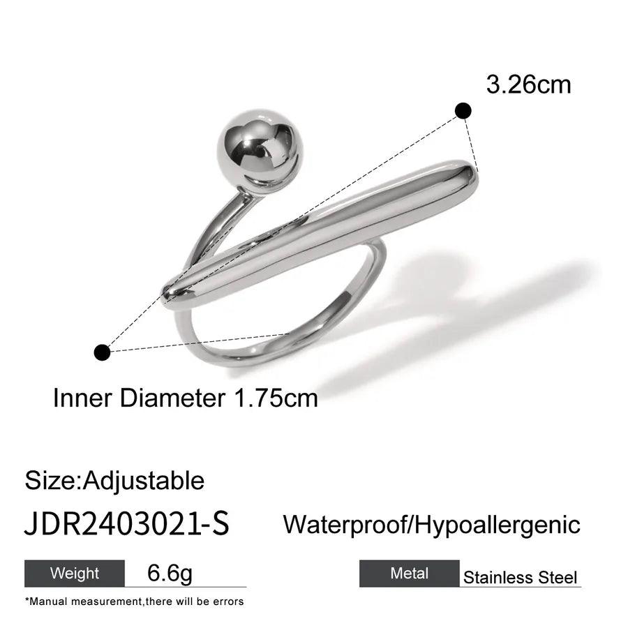 Jewelry Exaggerated Artistic Geometric 304 Stainless Steel Layered Open Rings - Lilah jewellery boutique
