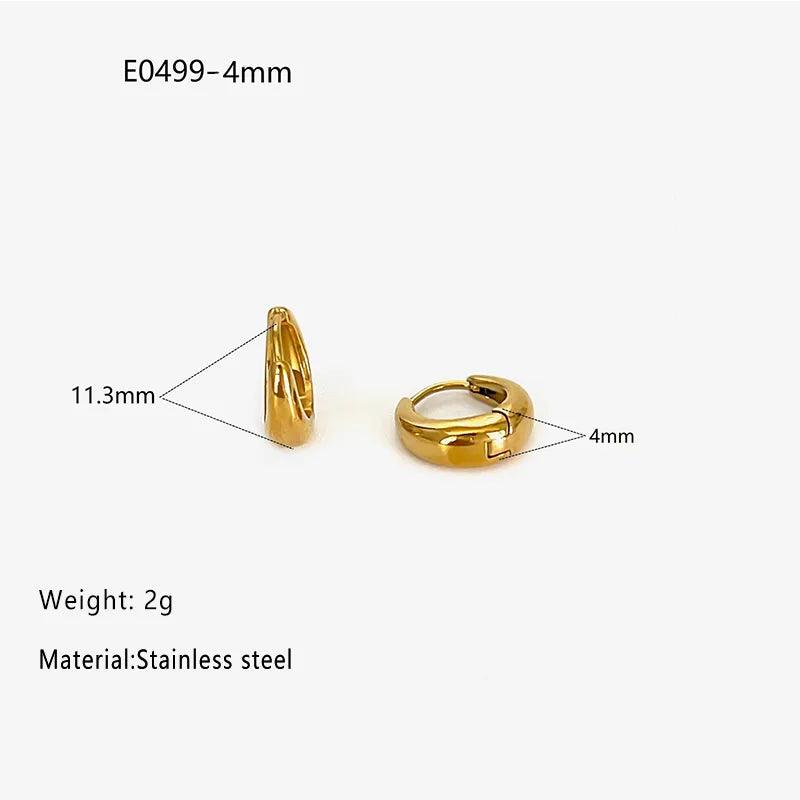 Κρικάκια σε διάφορα μεγεθη 316L Stainless Steel Rhinestones 18K Gold Plated Earrings - Lilah jewellery boutique